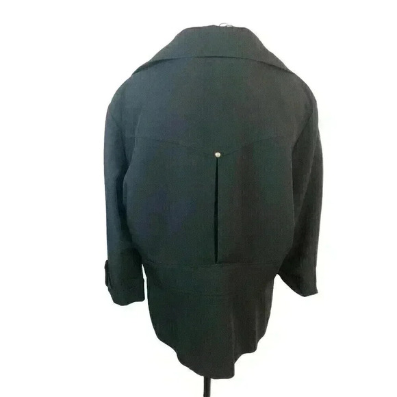 Luciano Dante’ Sz 16 Black Button Front Jacket Gold Buttons 3/4 Sleeve - Picture 5 of 6